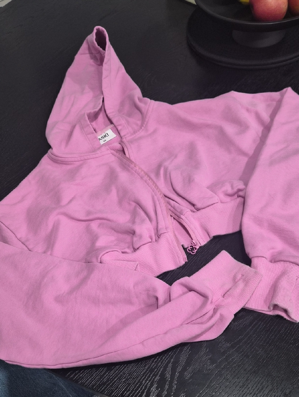 Saski Cropped   Pink Hoodie Sweater Xs